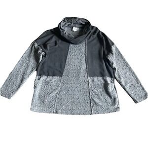 Belle France Mixed Media Tunic Large Cowl Neck Baubles Large Pockets Lagenlook